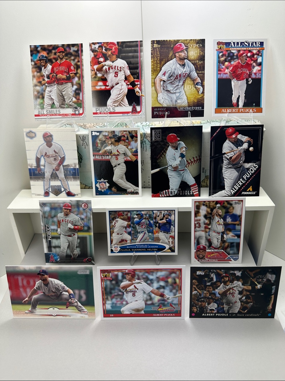 Albert Pujols lot of 14 (Cardinals, Angels)